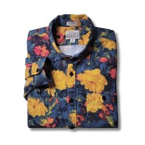 J. Crew Floral Mid-Weight Flannel Button Down M